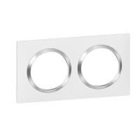  PLAQUE 2P BLANC CHROME 