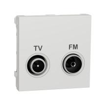  Prise TV + FM ind 2m Blanc 